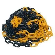 corrente zebrada 10m  amarelo e preto plastico 6mm - Foto 3