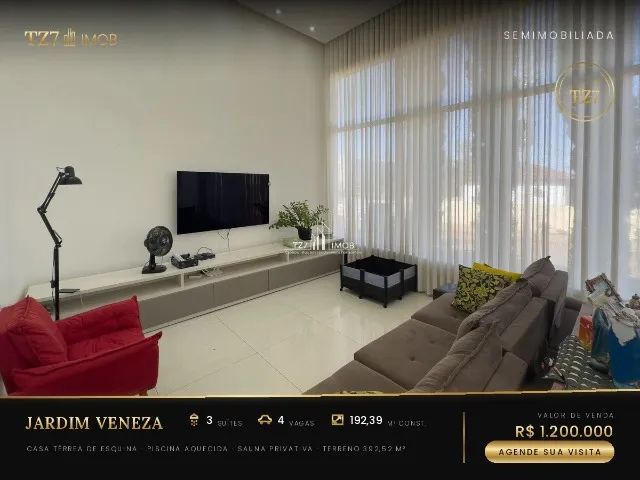 CASA TÉRREA DE ESQUINA 3 SUÍTES COM PISCINA NO JARDIM VENEZA - R$ 1.200.000  - Foto 3