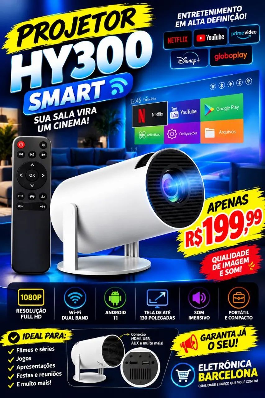 Projetor Smart Hy300 