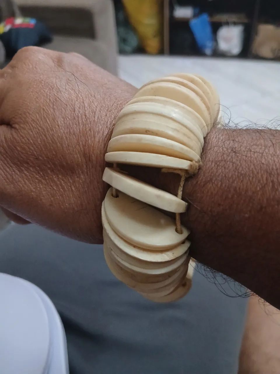 BRACELETE ARTESANAL DE ALTA QUALIDADE FEITO DE OSSO ESTILO BOHO CHIC  - Foto 4