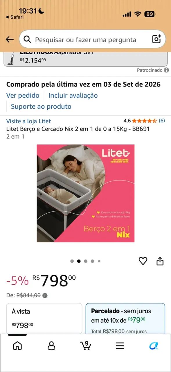 BERÇO LITE 3 EM 1 - Foto 2