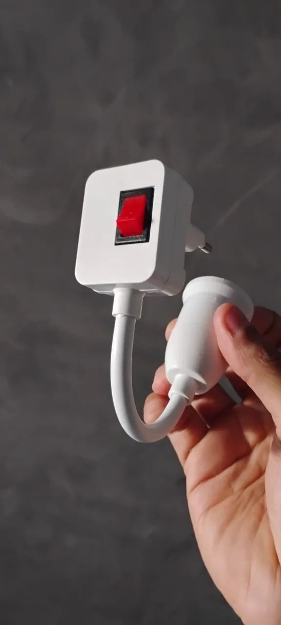 Suporte de Lâmpada Flexível com Plugue Europeu e Interruptor - Novo - Foto 3