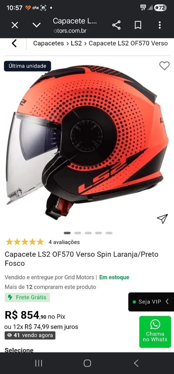 Capacete LS2 verso - Foto 5