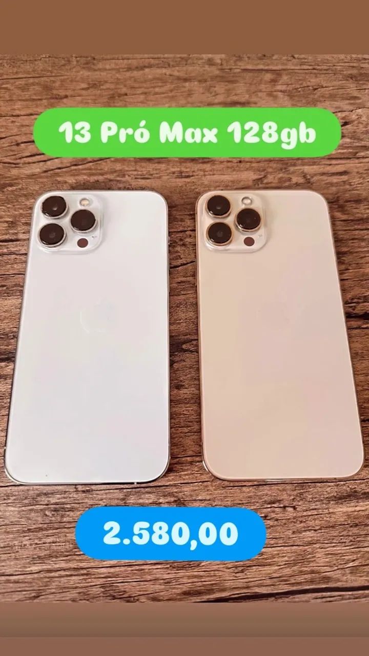 iPhone 13 Pro Max 128GB Branco e Dourado | Importado dos EUA | Nota Fiscal | Retirada em S