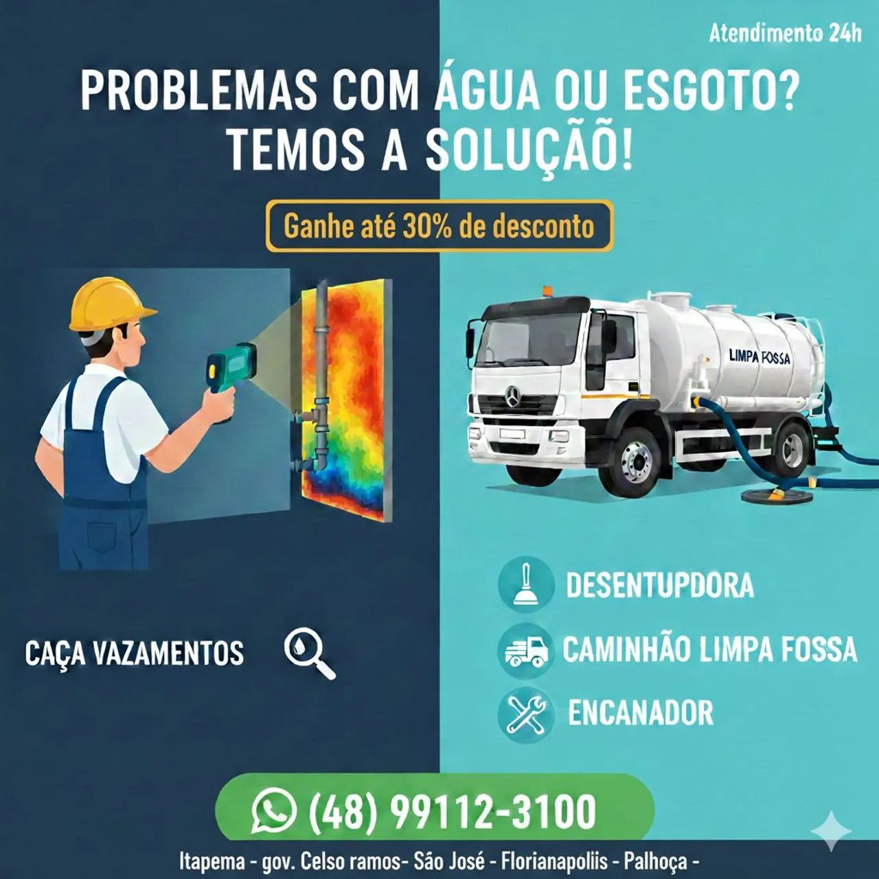 Caça vazamentos e desentupimento 