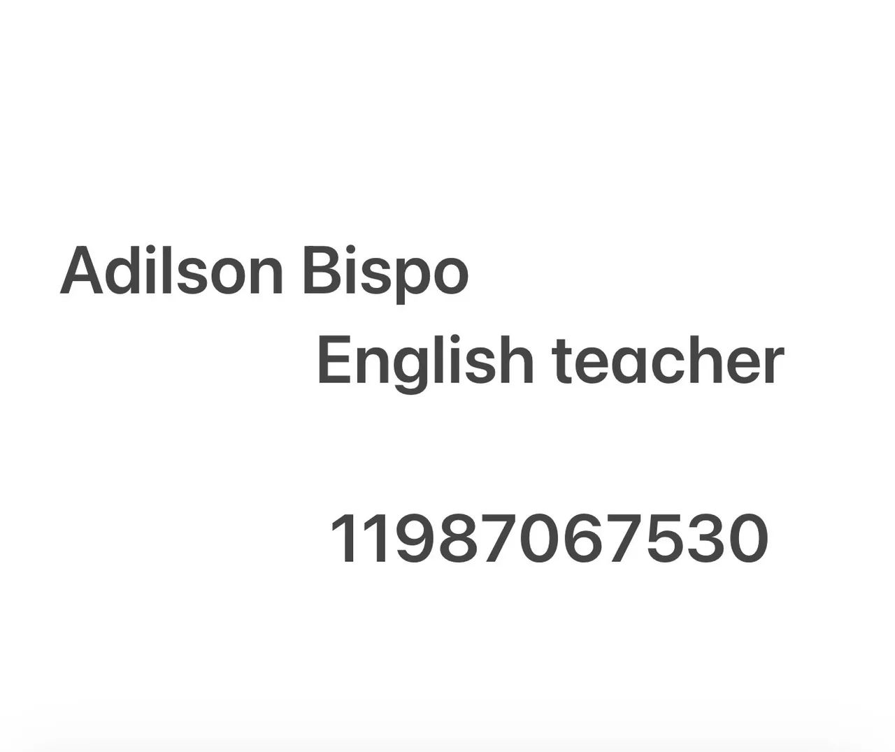 Aula de inglês 