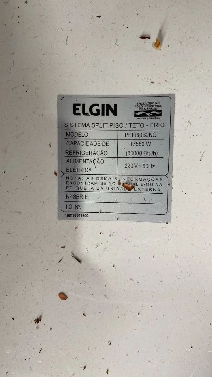 Evaporadora 60mil Btus