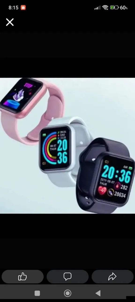 Relogio smartwatch rosa