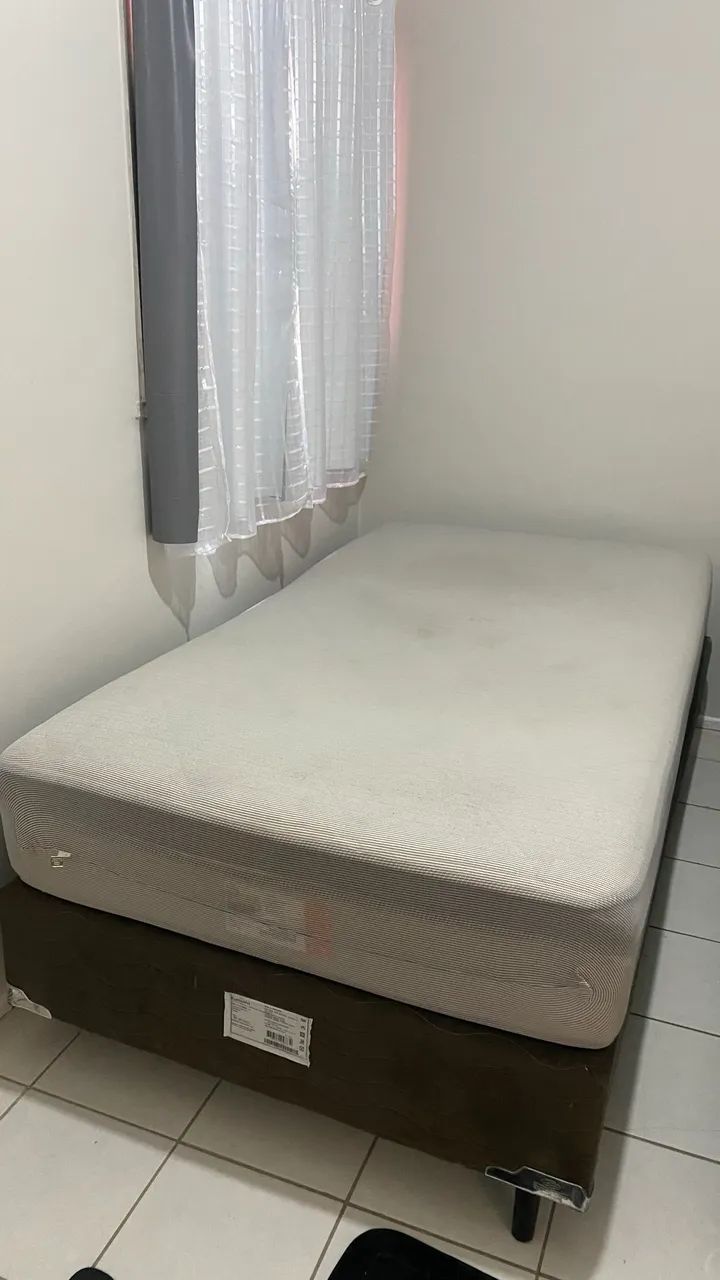 Cama solteirão - base e colchão