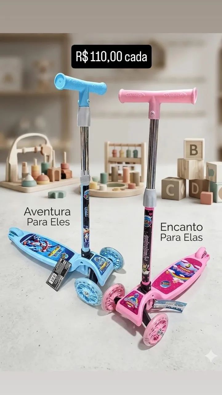Patinete infantil com led(sem caixa) até 25kg
