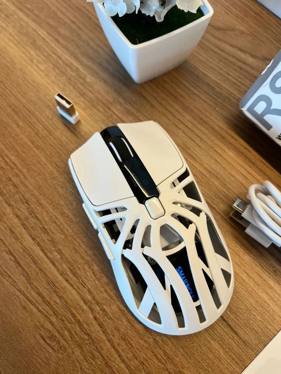 Mouse gamer smailwolf rs8 branco novo na caixa  - Foto 3