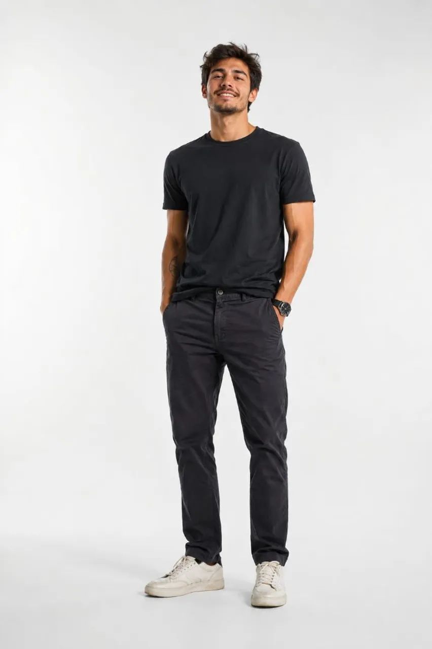 calça masculina zara slim preta 44