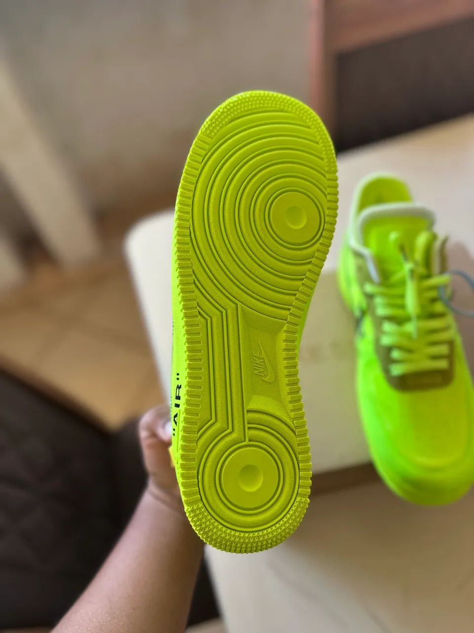 Tênis Nike Air Force 1 X Off White Volt  - Foto 2