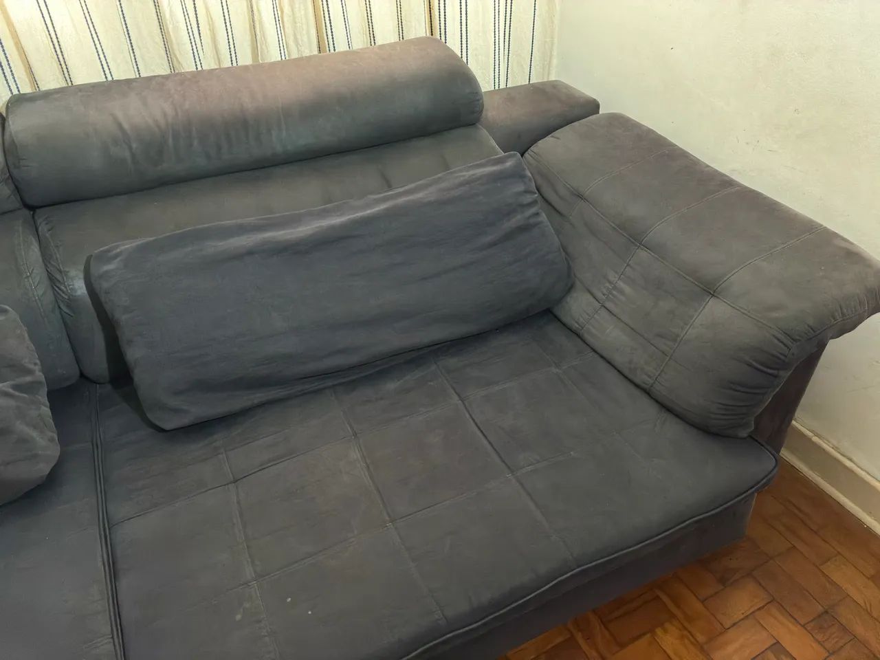 Sofá Retrátil 2 Lugares Grande 2,10 m - Cinza - Foto 3