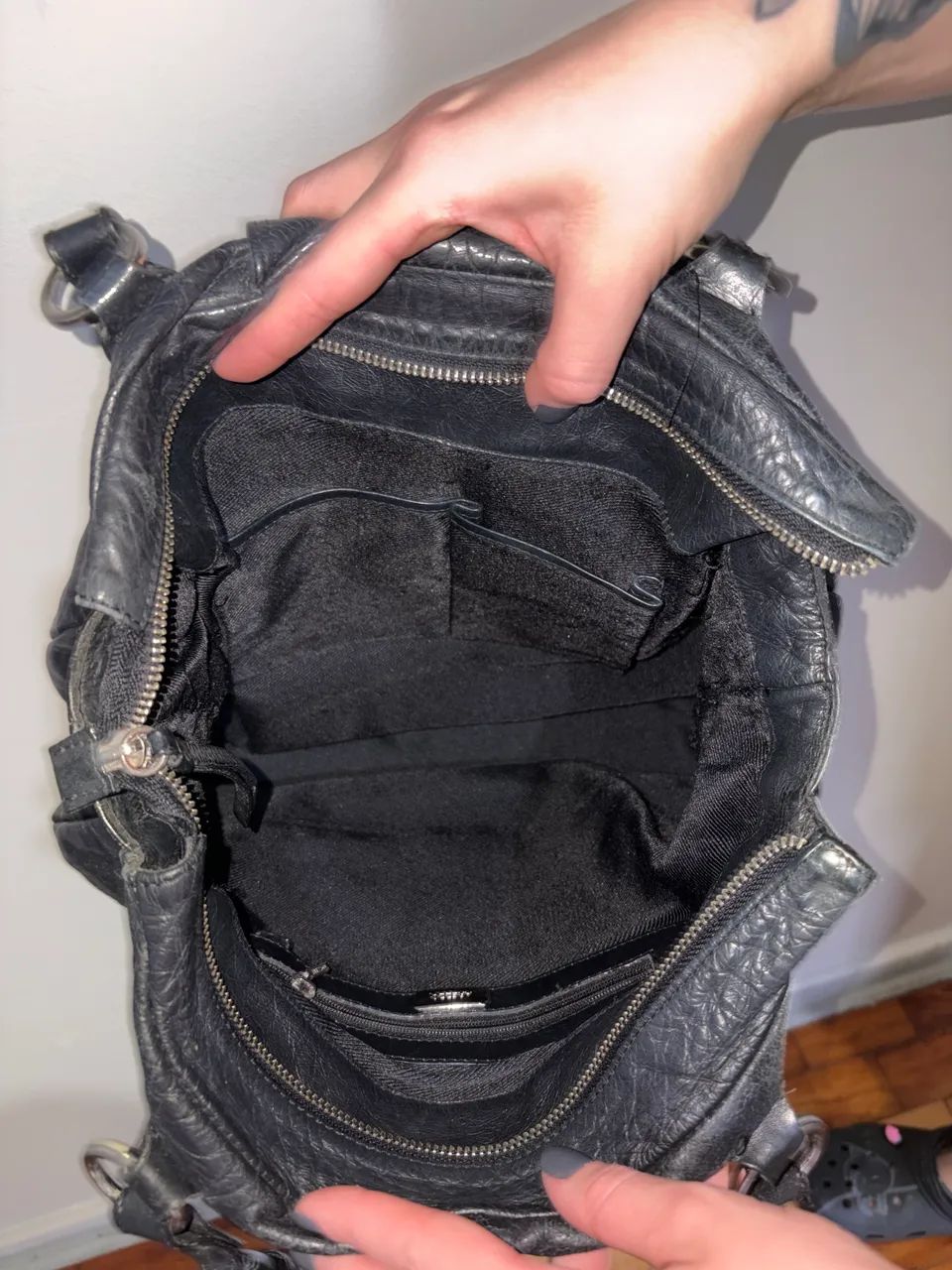 bolsa couro preta - Foto 3