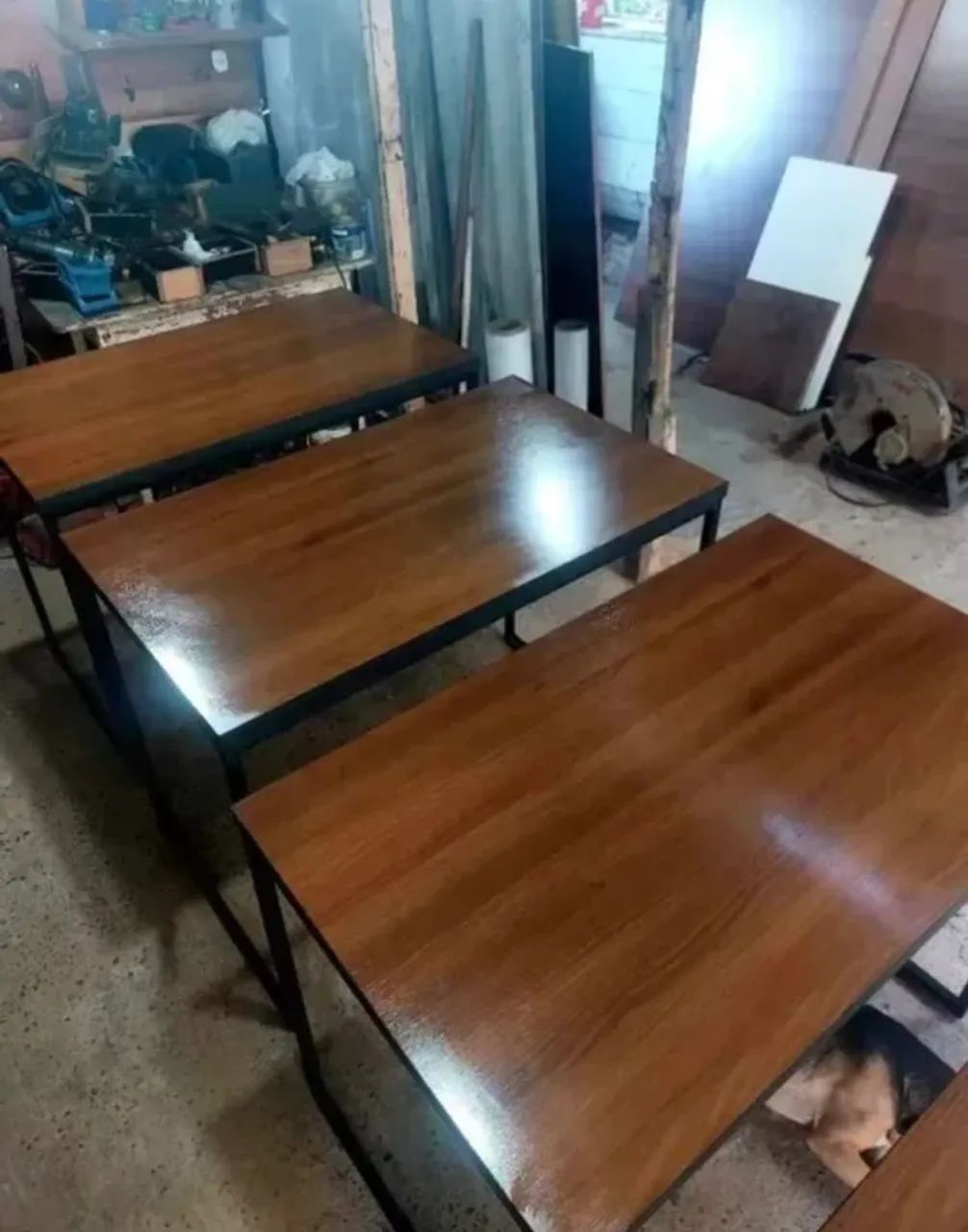 mesa industrial madeirada, frete grátis 