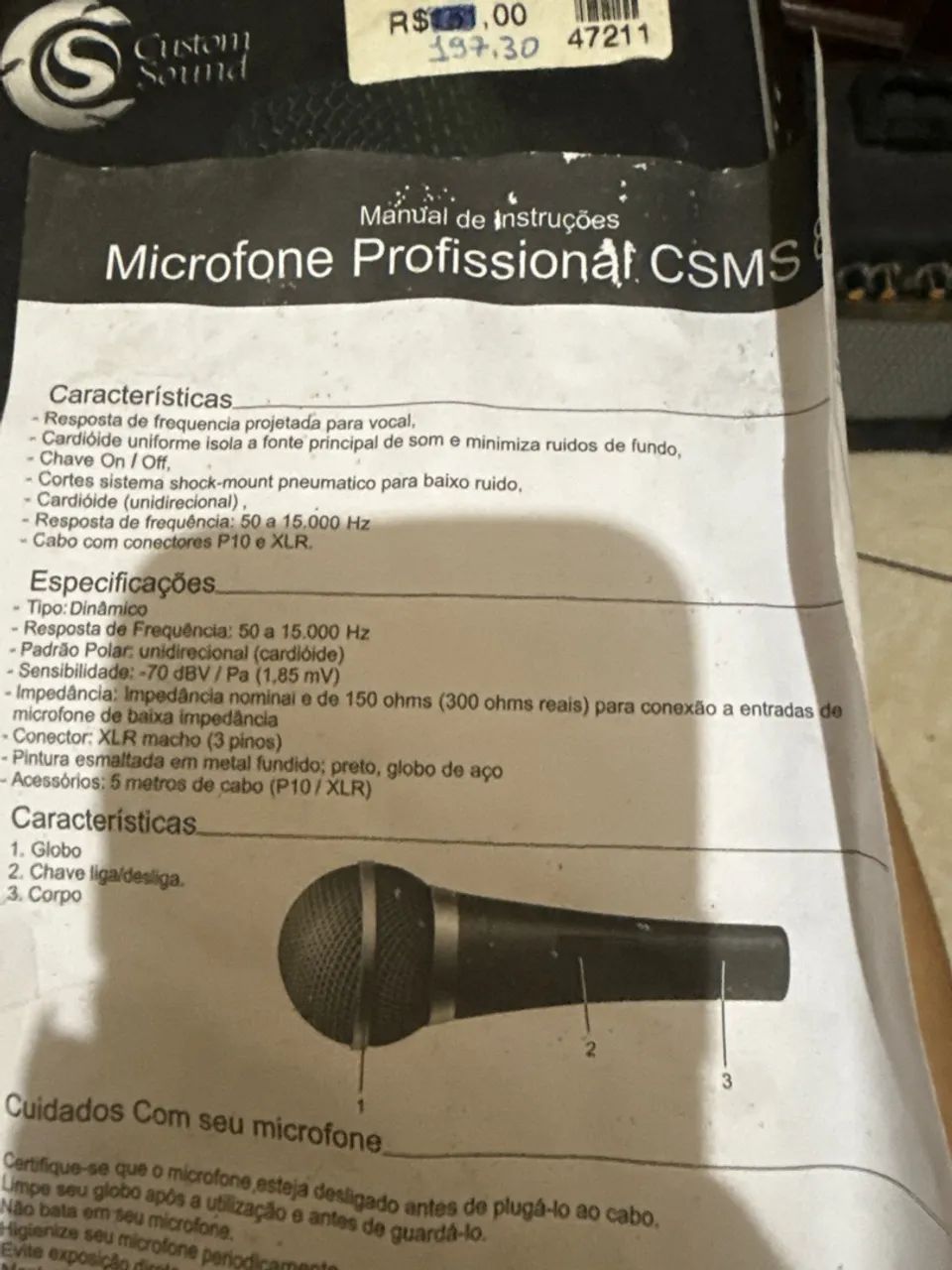 Microfone Custom Sound Csms 835  - Foto 2