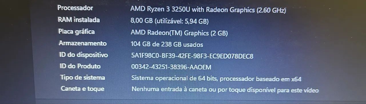 Notebook Acer Ryzen 3 | 8GB RAM | SSD 256GB | Impecável - Foto 4