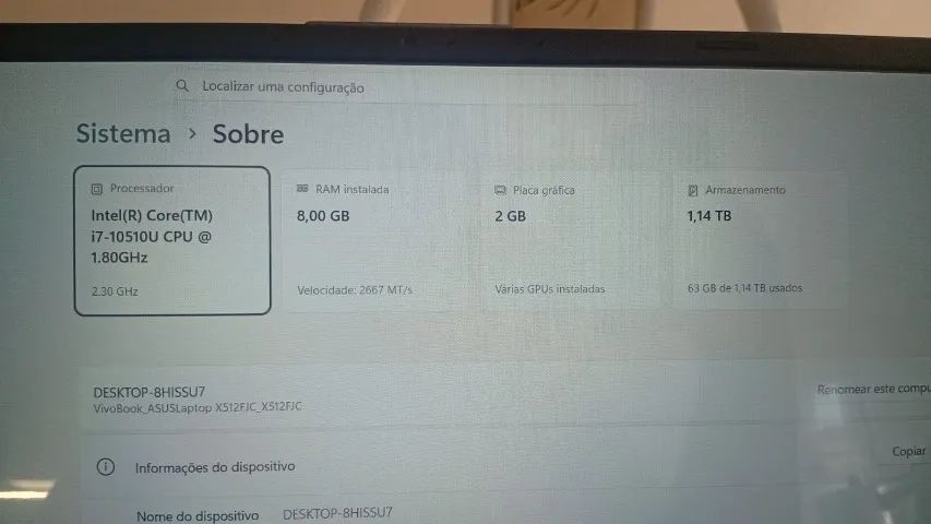 Notebook Asus Intel core i7 + placa de vídeo dedicada - Foto 4
