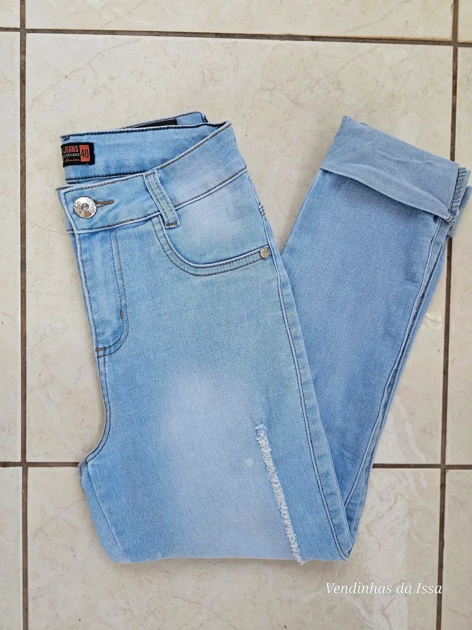 Calça Jeans Feminina Cropped 