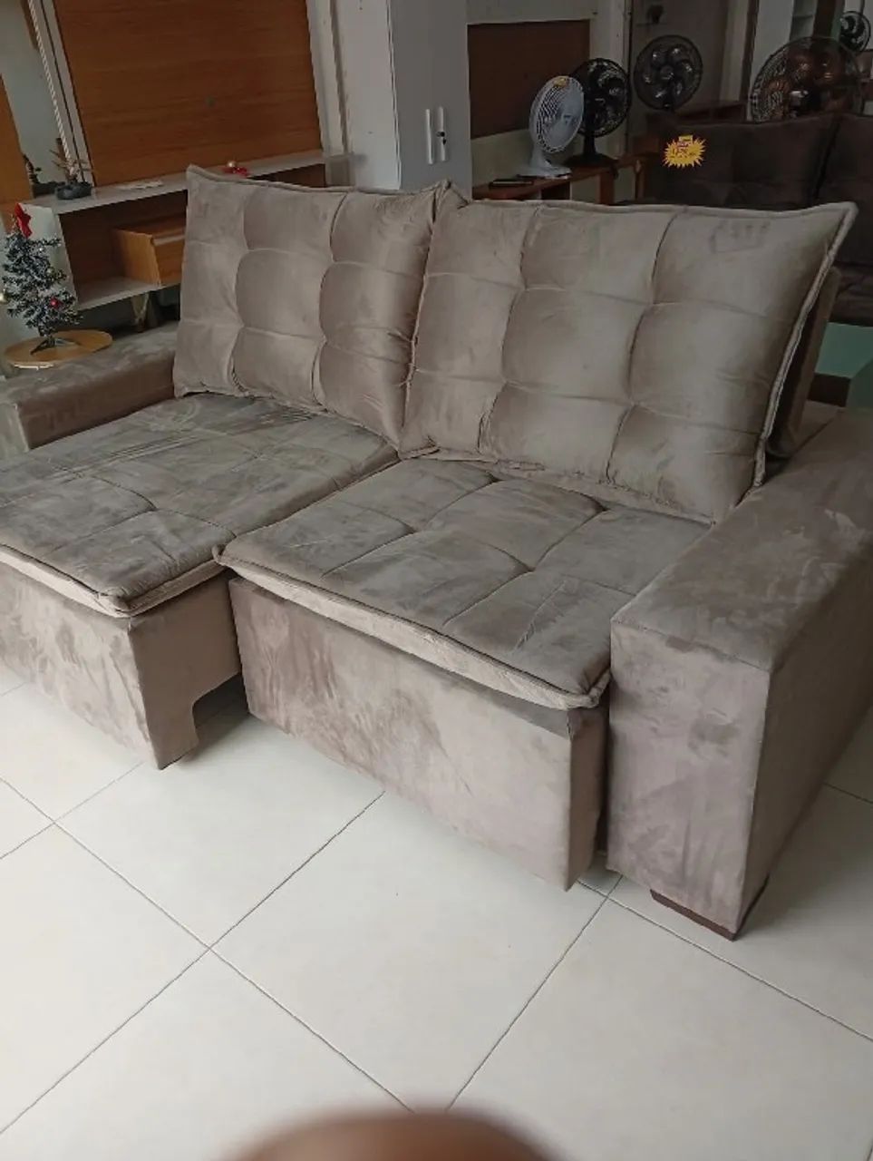 Sofa Retratil e Reclinavel Angra Estofados Linhares - Praia Moveis  - Foto 3