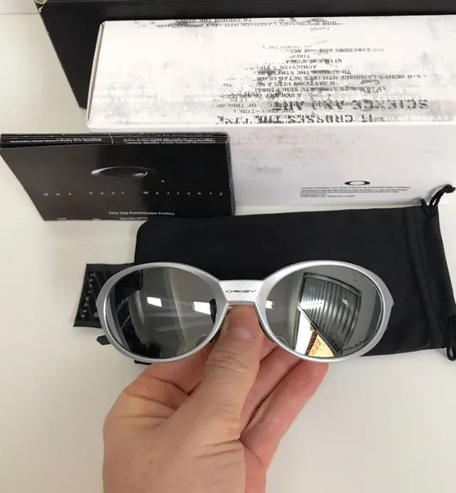 óculos de sol oakley eye jacket silver shark - Foto 5