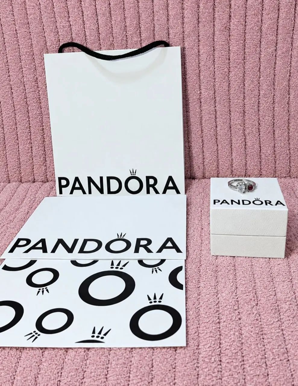 anel pandora prata duplo Corações aro 22 - Foto 3