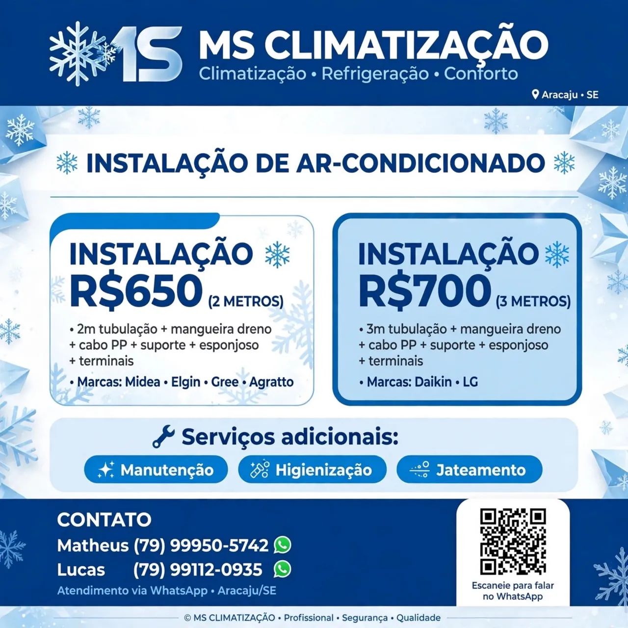instalação e manutenção em ar condicionado 