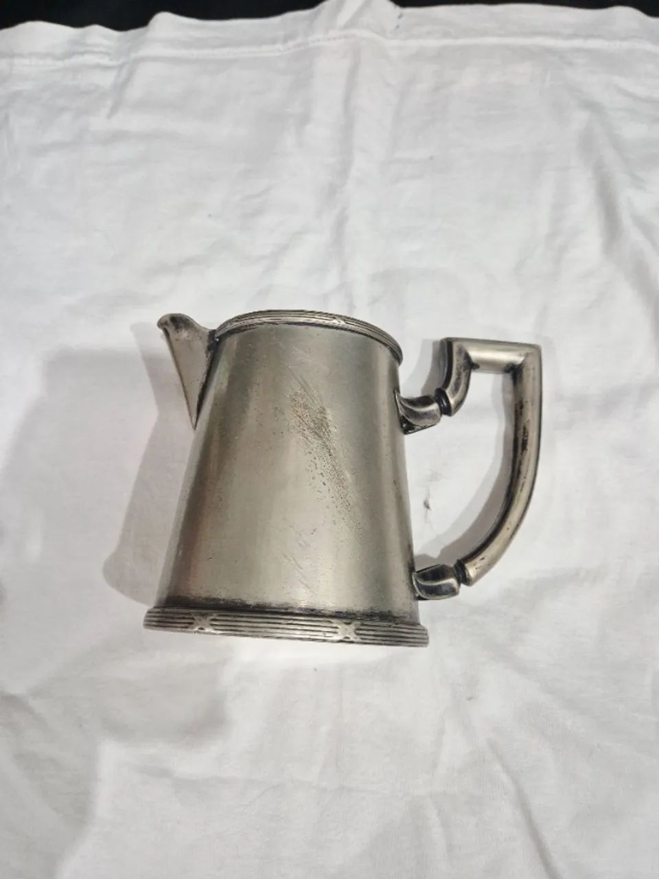 Leiteira Antiga Fracalanza Banho de Prata Vintage 17,5cm