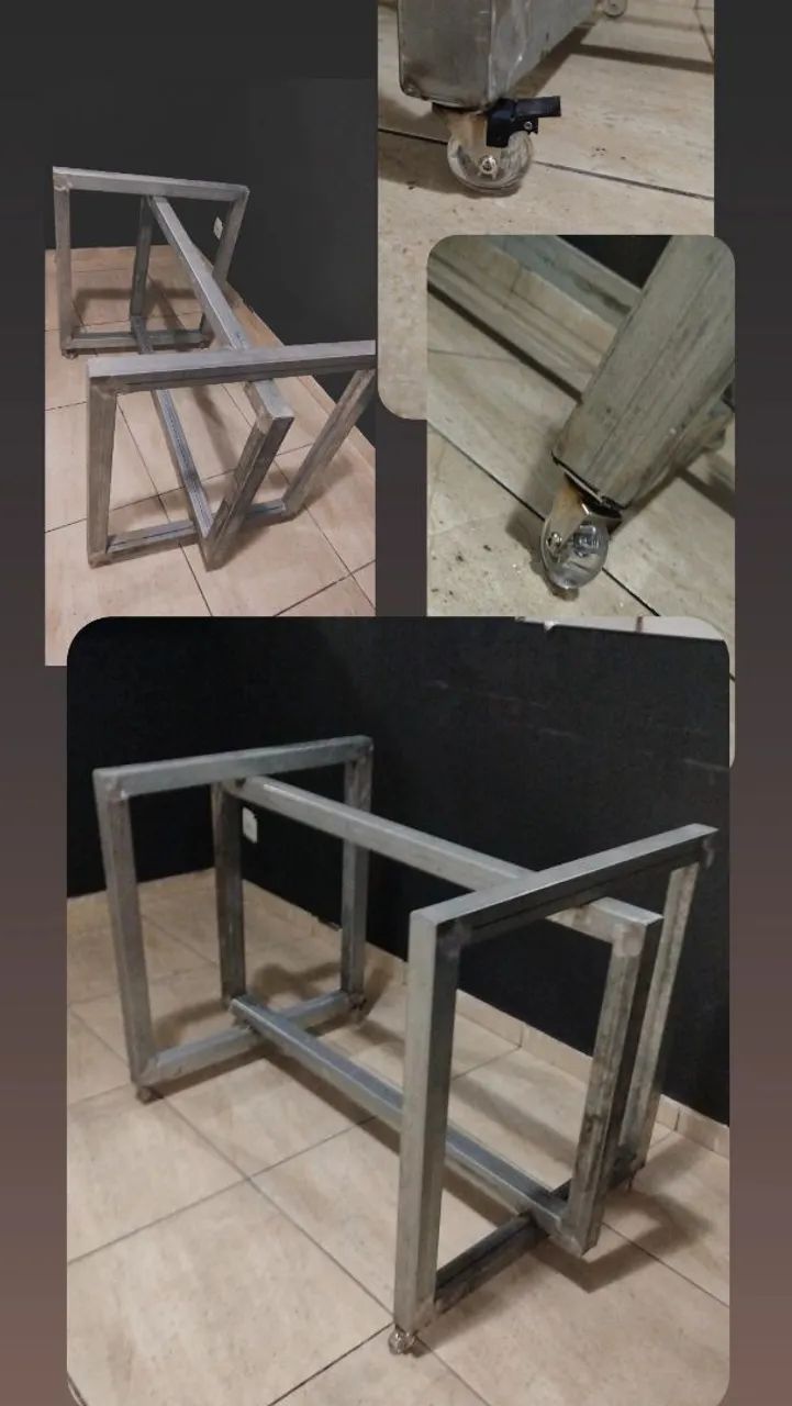 Pé para mesa de ferro 4 ou 6 cadeiras 