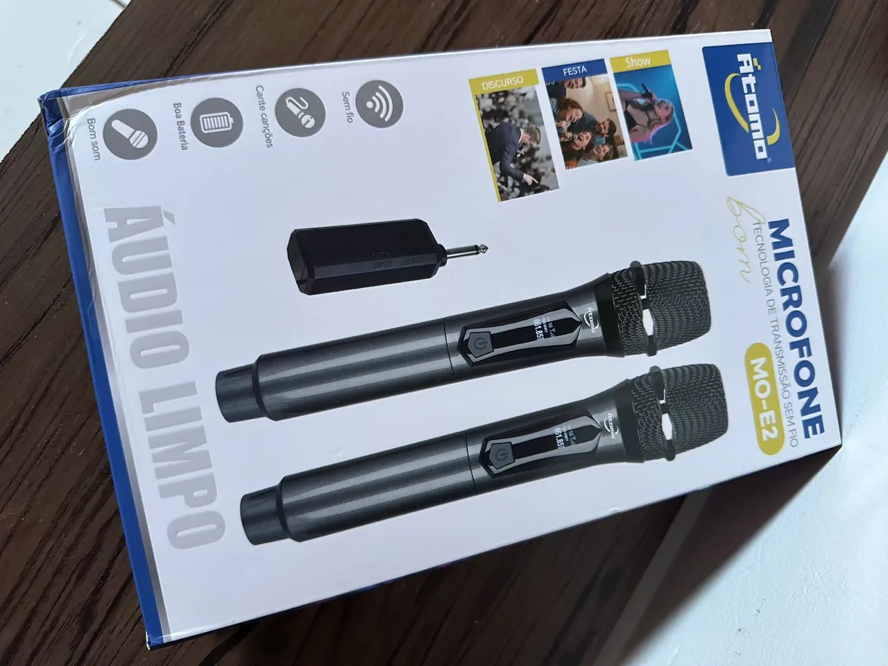 Microfone sem fio duplo