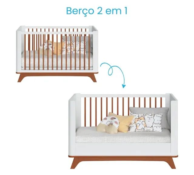 Berço Sambalelê 2 em 1 (Vira Mini Cama) c/ Anti-Refluxo - Oportunidade (Usado 5x) - Foto 2