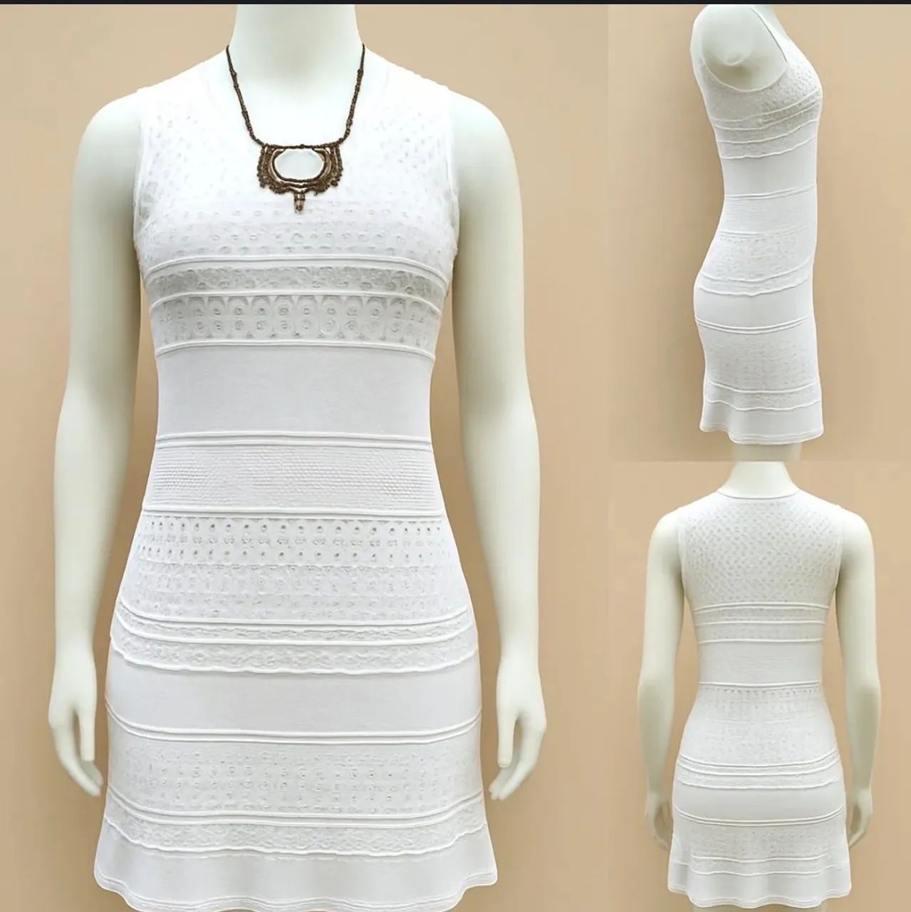 VESTIDO CROCHÊ BRANCO - ELEGANTE - Foto 5