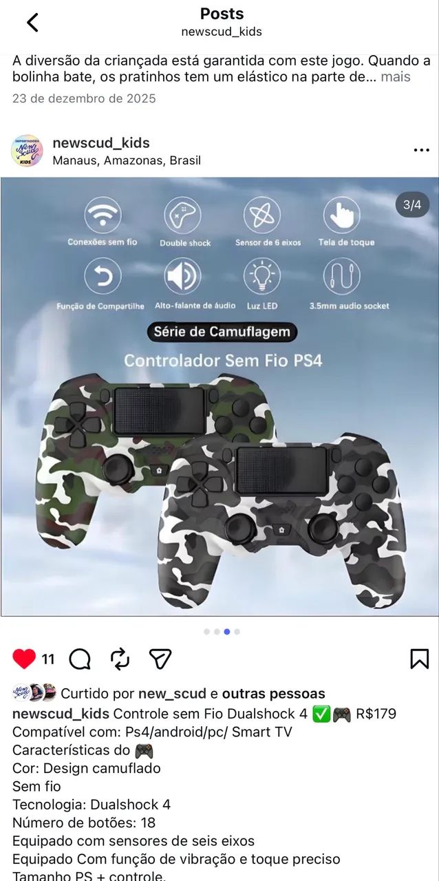 Controle sem Fio Dualshock 4 - Foto 3
