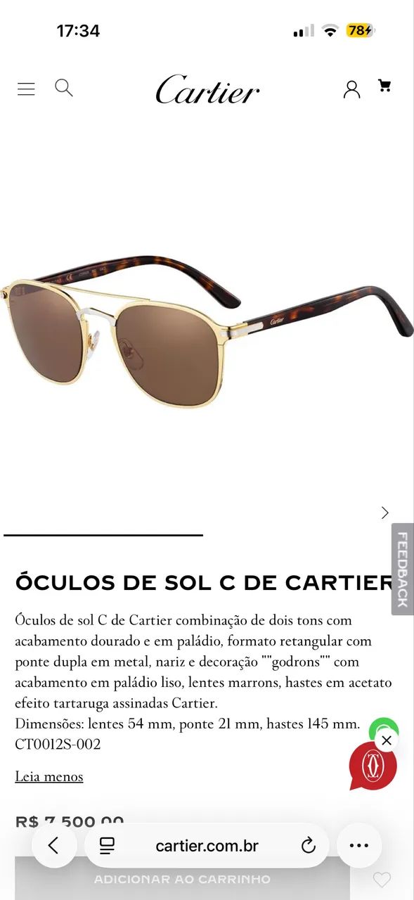 Óculos de sol C de cartier  - Foto 2