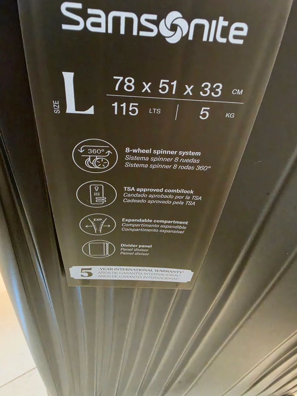Mala samsonite quartz G 32kg preta e cinza - Foto 2