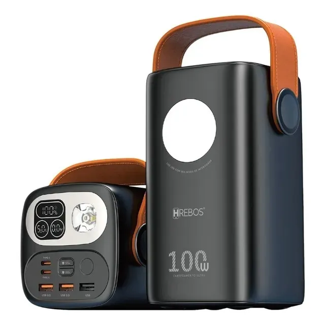 Power Bank 60.000 mAh Hrebos Original Lanterna Led PB-996 Novo