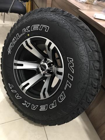 Rodas 15x10 6x139 5x114 Fortwheel Alado com Pneus32 Falken Ranger S10 Triton Pajero - Foto 2