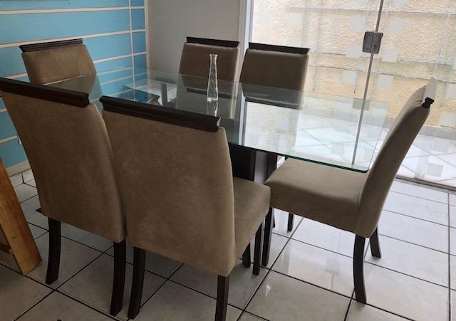 Mesa com 6 cadeiras em vidro temperado - Foto 4