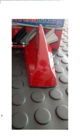 Antena Barbatana Shark Tubarão c sinal radio core vermelho preto Fosco Prata branco