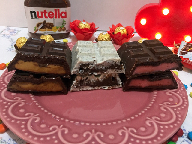 Barra de chocolate recheada