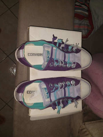 Tênis All Star Sem Cadarço Azul e Roxo 36