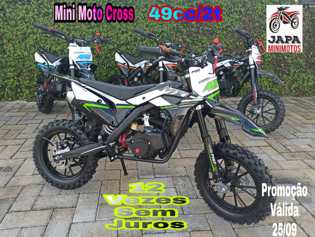 Japa Mini Motos - Mini Moto Cross Ferinha Partida Elétrica 49cc/2t