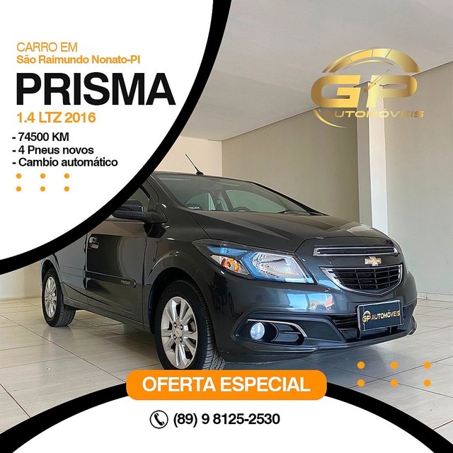 PRISMA 1.4 LTZ AUTOMÁTICO, ANO 2016.