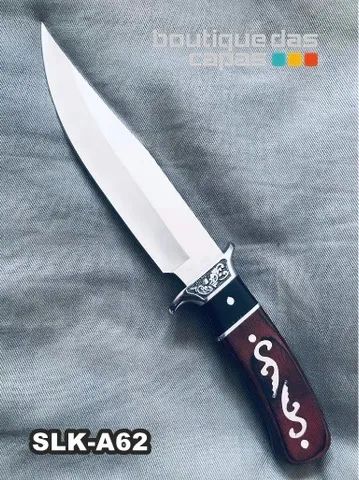 faca cozinha para caça pesca Churrasco Modelo Luxo Fulltang Inox slk-A62 Luatek - Foto 2