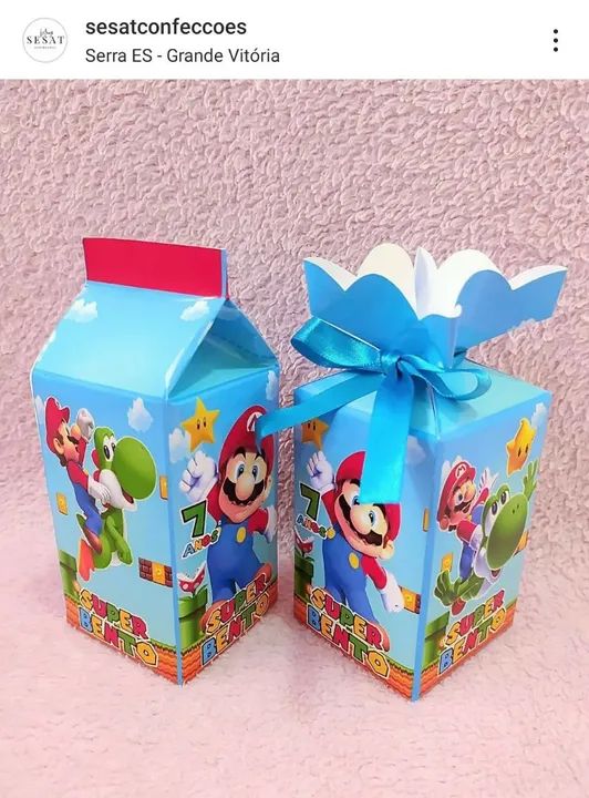 Turma do Mario caixinhas personalizadas pra festa de aniversário  - Foto 2
