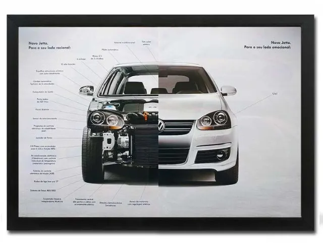 VW Jetta ou Jetta Variant 2007 2008 2009 - Quadro decorativo com propaganda original