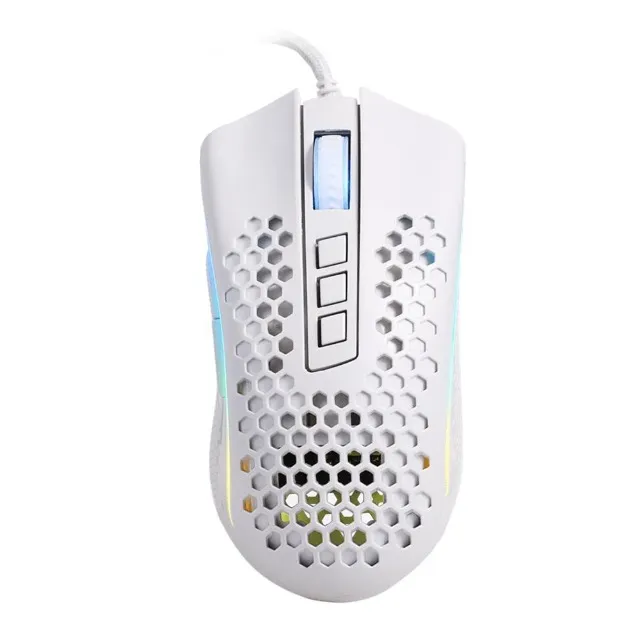 Mouse Gamer Redragon Storm Elite, 16000 DPI, 8 Botões Programáveis, Lunar White, M988W-RGB