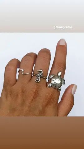 Anel tartaruga prata 925 - Foto 2