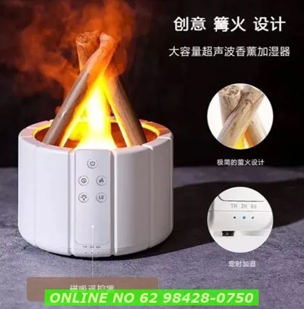 Difusor de aroma Umidificador de Chama Simulada para Mesa de Escritório Doméstico